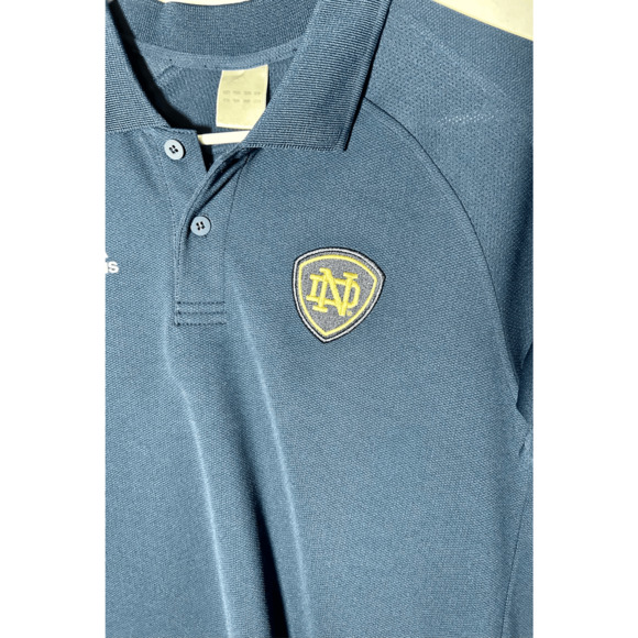 Notre Dame Fighting Irish Adidas ClimaCool Blue Athletic Polo Golf Sz M - Picture 3 of 10